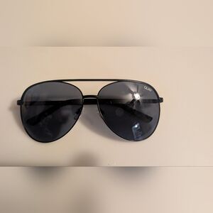 Quay Australia Dark Gray Aviator Sunglasses